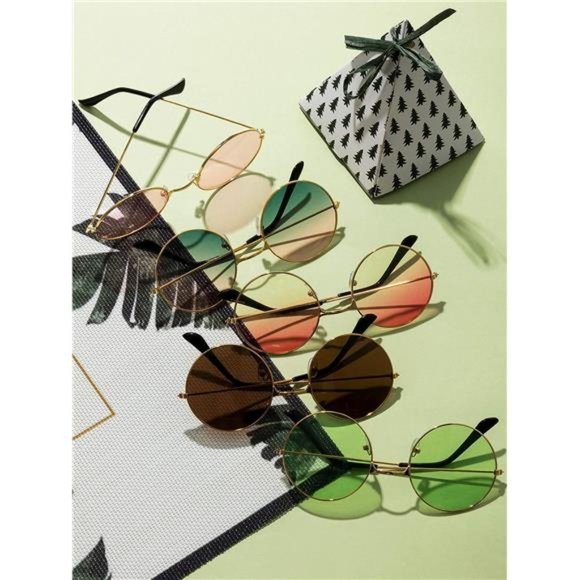 28 Pairs Round Hippie Sunglasses Colored Disco Glasses 70s Outfits Groovy Party - Picture 4 of 6